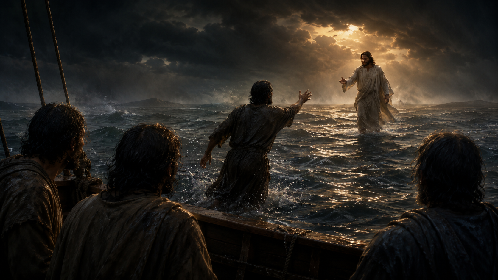 Jesus walking on water